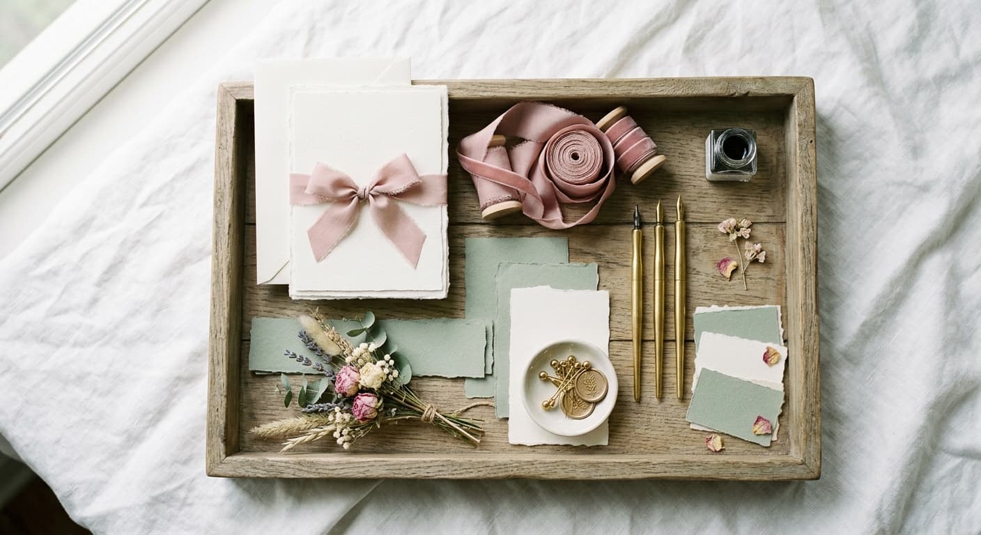 Cheadle Craft Tray mood board of craft materials